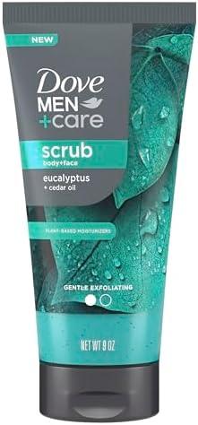 Dove Men+Care Eucalyptus Body and Face Scrub Deeply Exfoliates for Hydrated & Nourished Skin 100% Gentle Cleanser, No Sulfate Cleansers or Parabens