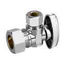 Stop Valves, 1/2" × 3/8" Angle Stop Valve, 1/2" Nominal (5/8" OD Comp.) Angle Input, 3/8" OD Compression Output, 1/4 Turn, Chrome Plated Brass for Kitchen, Faucet, Toilet Valves