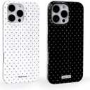 2 Pack Case for iPhone 14 Plus, Cute Polka Dot Shockproof TPU