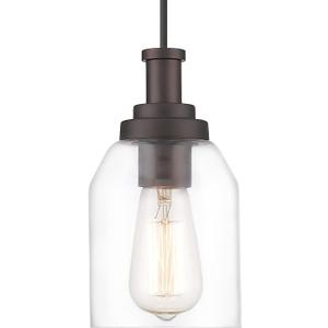 zeyu 1-Light Farmhouse Pendant Light, Modern Hanging Pendant Lighting with Clear Glass Shade, Oil Rubbed Bronze Finish, ZG33M1L ORB (4.7 Inch | 1 Pack)