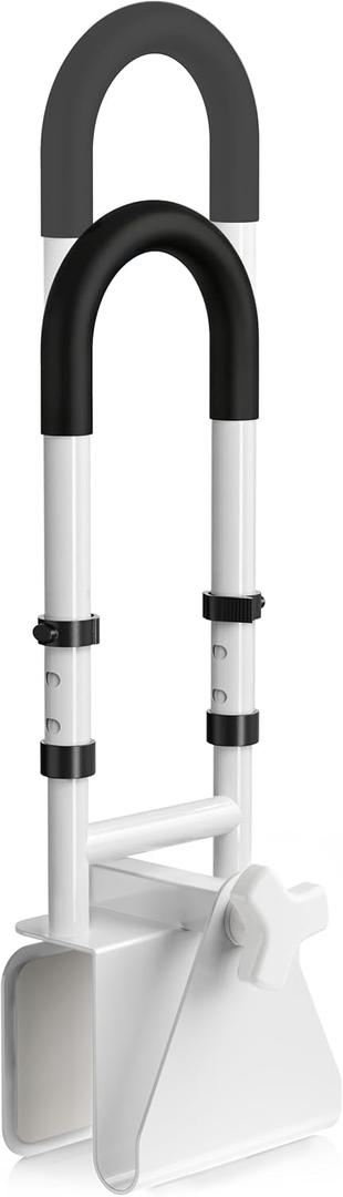 Adjustable Bathtub Safety Rail: Shower Grab Bar Handle for Seniors, Elderly, Disabled, Fits 3.1 to 6.7 Inch Tub Walls, Bathroom Safety Bars with Non-Slip Grip, Supports 300 lbs