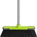 Green Indoor Broom 54" Long Handle House Broom for Floor Cleaning Sweeping Broom for Kitchen, Garage, Lobby, Patio and Garden