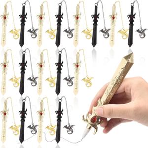 24 Set Dragon Pens Gifts Bulk Sword Pens Christian Dragon Pendant Accessories Religious Black Ink Stationery Easter Gifts for Men Pastor Students Church Birthday Office