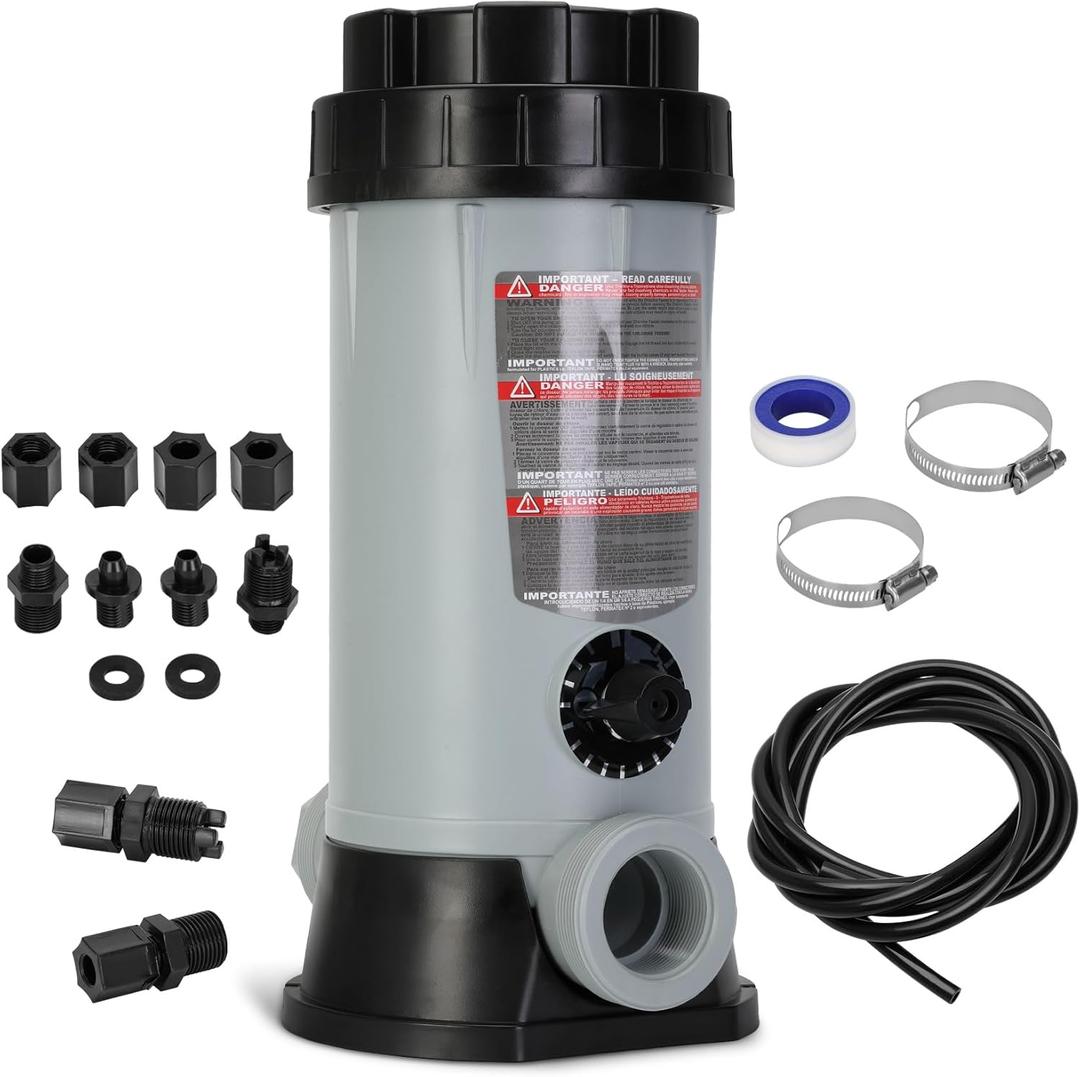 CL220 Off-line Automatic Pool Chlorinator for Swimming Pool Ponds Garden,Replacement for Hayward Chlorine Feeder,Economy in-Line Above-Ground Pool Automatic Chlorine Bromine Feeder,Easy to Install