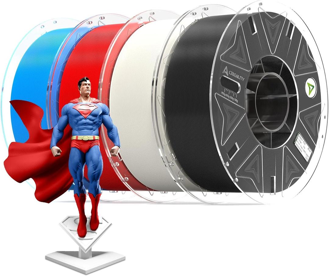 Official CREALITY Hyper PLA RFID Filament 1.75mm 4KG for K2 Plus Combo, High Speed 30-600mm/s 3D Printer Filament, 4Pack(8.8lbs)/Spool Hyper PLA RFID Support CFS,Most 3D Printers,Black& White&Blue&Red