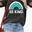 YEXIPO Womens Graphic Tees Short Sleeve Summer Tops Funny Letter Print Crew Neck Casual Loose Cute T Shirts M