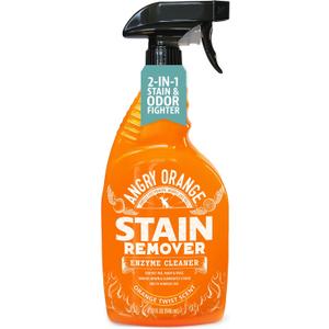 Angry Orange Stain Remover - 32oz Enzyme Pet Cleaner - Dog & Cat Urine Destroyer and Stain Remover - Citrus Spray Cleaning Solution - Puppy Supplies (32 Fl Oz (Pack of 1))