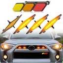 4pcs Led Grill Lights for 2014-2019 Toyota 4runner TRD Pro SR5 Off-Road Limited Grille Grills Light, Raptor Lights for 4Runner TRD Pro 2020 2021 2022 2023 2024 only 1pcs Emblems