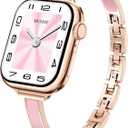 Slim Dressy Watch Bands for Women Compatible with Apple Watch Band Size: 42mm(Series 11 10)/41mm/40mm/38mm, Jewelry Thin Bracelet Classy Metal Designer Fancy Strap for iWatch Ultra Series 11 10 9 8 7 6 5 4 SE 3 2 1