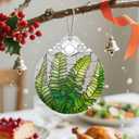 2 x Christmas Ornament, Christmas Decoration, Stained Glass Ornament, Heirloom Keepsakes, Holiday Ornaments, Holiday Presents, Unique Xmas Gifts, Gift Exchange Ornaments, Gift Idea - Fern Plant