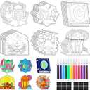 30 PCS Ramadan Crafts Set Fridge Magnet Kit Paint Your Own Eid DIY Crafts Include 30 Magnet 24 Paint Pens Eid Mubarak Gifts Favors Party Supplies Home Activities Bulk Decors