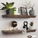 Wood Floating Shelves 24 inch (Set of 2) - Premium Wood Shelves -Wooden Floating Shelves for Wall Mounted -Heavy Duty Floating Bathroom Shelves -8 Inch Deep Shelf - American Walnut, Matte, 24" x 8" x 1.6"