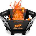 INNO STAGE Fire Pit for Camping- 23Inch Small Collapsible Firepit for Patio Outside Wood Burning Outdoor Indoor BBQ Picnic Foldable Fire Pits Bonfire of Backyard Patio with Portable Tote Bag