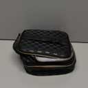 Portable Nail Polish Organizer Bag with UV Light Case - Holds 30 Bottles and 1 UV Nail Lamp, Double-Layers Nail Dryer Case for Gel Nail Polish Kit, Nail Art Decorations Checkered Black