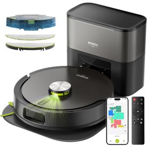 MONSGA Robot Vacuum and Mop Combo, 90 Days Self-Emptying with 8000Pa Suction, LiDAR Smart Mapping, Dual Anti-Tangle for Pet Hair, Carpet and Hard Floor