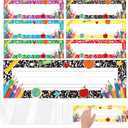 Aodaer 36 Pack Desk Name Tags for Classroom with Clear Cover Self-Adhesive Notebook Name Stickers Student Name Plates for Kindergarten, Preschool, 1st, 2nd, 3rd Grade School Supplies, 13.8 x 3.9 Inch