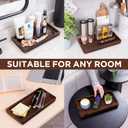Bathroom Vanity Tray 11.8x5.9in of Acacia Wood - Elegant Organizer for Cosmetics, Jewelry, Perfume, Candle, Key - Premium Wood Tray for Bathroom, Kitchen, Countertop, Toilet Tank, Sink (Dark Brown)