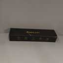 Hair Straightener 1 Inch Flat Iron and Curler 2 in 1 Titanium Ceramic Ionic Dual Voltage Straightener with Heat-Resistant Silicone, for Less Frizz, Shinier & Smoother (Black/Rose Gold)