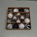 DecorbyHannah Christmas Ornaments Decorations,21ct Black and White Christmas Tree Ornaments Sets, terproof Christmas Ball Hanging Ornaments for Home or Table Decor