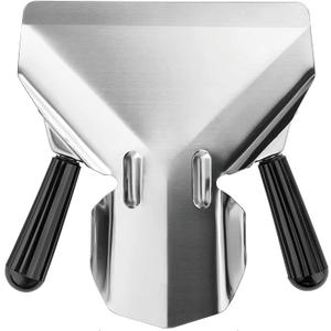 Stainless Steel Dual Handle French Fry Bagger Scoop Chip Popcorn Bagger Ice Candy Snacks Desserts Scooper with Removable Right Handle