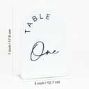JINMURY White Arch Wedding Table Numbers 1-15 with Stands, 5x7 Inch Acrylic Arch Sign with Black Lettering, White Acrylic Table Numbers for Wedding Reception