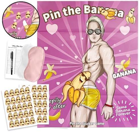 Bridal Shower Bachelorette Party Games, Pin The Sticker Games Bridal Shower Engagement Bachelorette Wedding Shower Funny Ice Breaker Games - 56 Guests, Set of 2