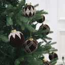 20PCS Velvet Ornaments for Christmas Tree, 2.36INCH Glitter Flocked Christmas Ornaments Decorations Balls Set Decor