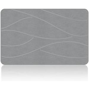 Veeloim Stone Bath Mat Diatomaceous Earth Shower Mat Non-Slip Super Absorbent Diatomite Stone Bath Mats for Bathroom Floor Quick Drying Natural Easy to Clean(23.6''×15.4" Gray)