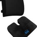 Everlasting Comfort Memory Foam Car Seat Cushion - Tailbone Pain Relief, Driving Seat Cushion for Short People - Office, Wheelchair, Gaming Chair, Travel - Non-Slip, Washable Cover