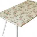 Rectangle Picnic Table Cloth, Elastic Waterproof Fitted Vinyl Tablecloths for 8 Foot Tables, Wipeable Flannel Backed Table Covers for Dining, Camping, Outdoor(Rose,36"x96")