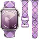 Sport Watch Band Compatible with Apple Watch 38mm 40mm 41mm, Waterproof Adjustable Soft Silicone Replacement Smartwatch Band for iWatch Series 10 9 8 7 6 5 4 3 2 1 Ultra for Women & Men