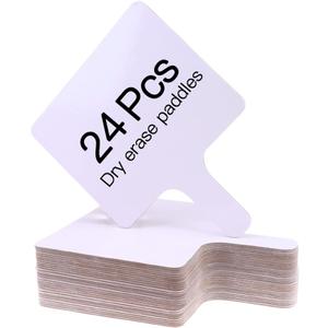 24 Pieces Dry Erase Answer Paddles Handheld Double Sided Paddles Mini White Boards Small White Board Dry Erase Signs Auction WhiteBoard for Students Teachers Classroom Voting Bridal Shower Games