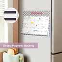 2 x Aesthetic 2025-2026 Magnetic Calendar for Refrigerator, Fridge Calendar Magnet Runs Until December 2026, 18 Monthly Refrigerator Calendars with Checkered Design for Easy Organizing