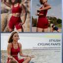 CAMPSNAIL Biker Shorts Women with Pockets - 3"/5"/8" High Waisted Workout Spandex Tummy Control Gym Running Yoga Shorts (Red)