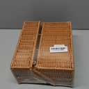 OwnMy 2PCS Plastic Wicker Hanging Basket Wall Mount Storage Baskets for Kitchen Organizing Fruit, Onion, Potato, Vegetable, Hanging Fruit Baskets for Kitchen Counter/Pantry/Cabinet