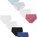 Hanes Women's Underwear Briefs Pack, 10-Pack, Cotton Brief Panties for Women, Moisture-Wicking (Plus Size) (11, Solid/Heather/Print Mix)