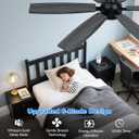 Coolwind 52" Ceiling Fan with Light, Black 6 Double-Side Blades and App/Display Remote Control, 6 Speed Reversible DC Motor, 3CCT Dimmable Led Flush Mount Ceiling Fan for Bedroom Indoor/Outdoor Use