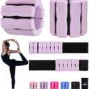 Wrist Ankle Weights for Women Men Kids, Leg Arm Wrist Weights Bangles 1lb*2 1.5lb*2 2lb*2Wearable Weights Pilates Weighted Bracelet for Strength Training Walking Swimming Exercises Yoga Physical Therapy (4lbs Pair (2lb each weight), Purple)