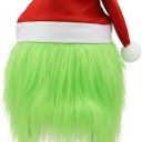 Adults Mask Christmas Santa Elf Costumes Face Masks with Hat Xmas Cosplay Props for Men Women (One Size, Green)