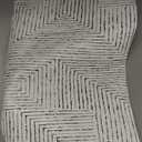 Geometric Watercolor Lines Peel and Stick Wallpaper (Black, Single Sheet - 2x9 Feet)