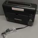 West Bend QuikServe Toaster, 2-Slice Wide-Slot Slide-Through Bread Toaster with Bagel and Gluten-Free Settings and Cool-Touch Exterior Fast Toasting, Includes Removable Serving Tray, 1400-Watts, Black