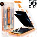 MRGLAS 2+2 Packs for Samsung Galaxy S25 Ultra Privacy Screen Protector 6.9'' with Camera Lens Protector [Auto-Dust Removal] 9H Tempered Glass [10X Military Protection], Anti Spy Film, Zero-Bubble