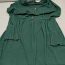 ULTRANICE Women's Sweater Dress Fall Long Bell Sleeve V Neck Button Casual Flared Winter Dresses(Green, M)