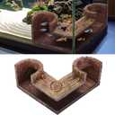 1 Pc Aquarium Underground Tunnel Cave Wood Like, 5.1 x 2 x 2.7 Inch Fish Hideout for Aquarium, Decoration for Guppy, Corydoras Catfish, Loaches, Corydora Catfish Bettas Pleco and Shrimps