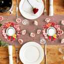 Valentine Candle Rings, 6 Pcs Conversation Heart Decor for Pillar Candles, Red Pink Felt Mini Wreath with Love Messages for Table, Cabinet, Candy Heart Centerpiece, Wedding & Home Decor