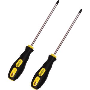 2Pcs Phillips Screwdriver 6 inch Shaft Non-Slip Grip Screwdriver Magnetic Tip 6mm PH2 Cross Head Screwdriver