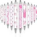 Demonwer 24 Pcs Breast Cancer Awareness Pens Bulk Pink Ribbon Black Ink Ballpoint Breast Cancer Awareness Party Favors for Women Nurse Public Events Gift Office Supplies