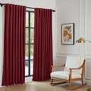P Pothuiny Blackout Velvet Curtains 84 Inches Long, 2 Panels Burgundy Velvet Drapes Rod Pocket Back Tab Design Window Thermal Insulated Curtains for Living Dining Room, Bedroom (W52 xL84)