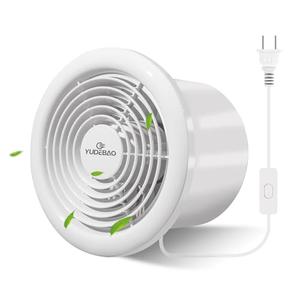 YUDEBAO 6 Inch Quiet Bathroom Exhaust Fan 110 CFM, Wall Mount Vent Fan with Plug for Kitchen, Pet Room, Attic, Garage Ventilation, White (APC15-3)