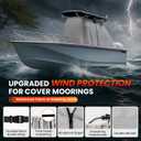 1200D Heavy Duty Waterproof T-Top Boat Center Console Cover with Motor Cover, Thick Tear-Resistant Marine Grade Polyester for T-Top Boat Center Console and Helm, 110" L x 60" W x 84" H, Gray